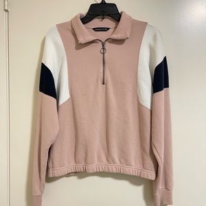 Abercrombie & Fitch Women’s Half-Zip Pink Collared Sweater Size M (Used)